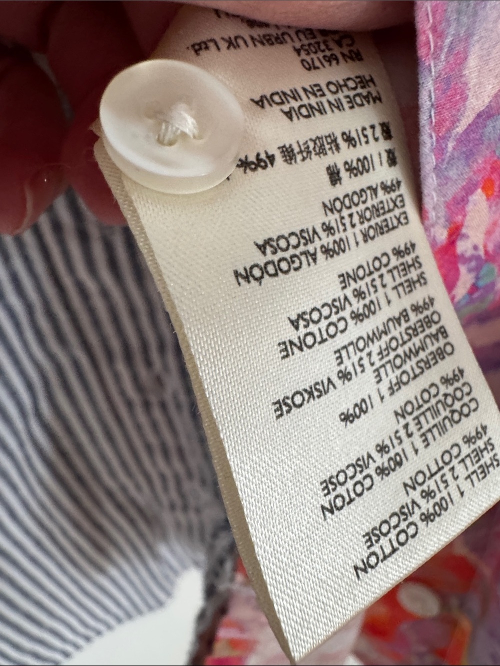Maeve by Anthropologie Blue Striped and Pink Floral Mixed-Print Blouse - Picture 5 of 8